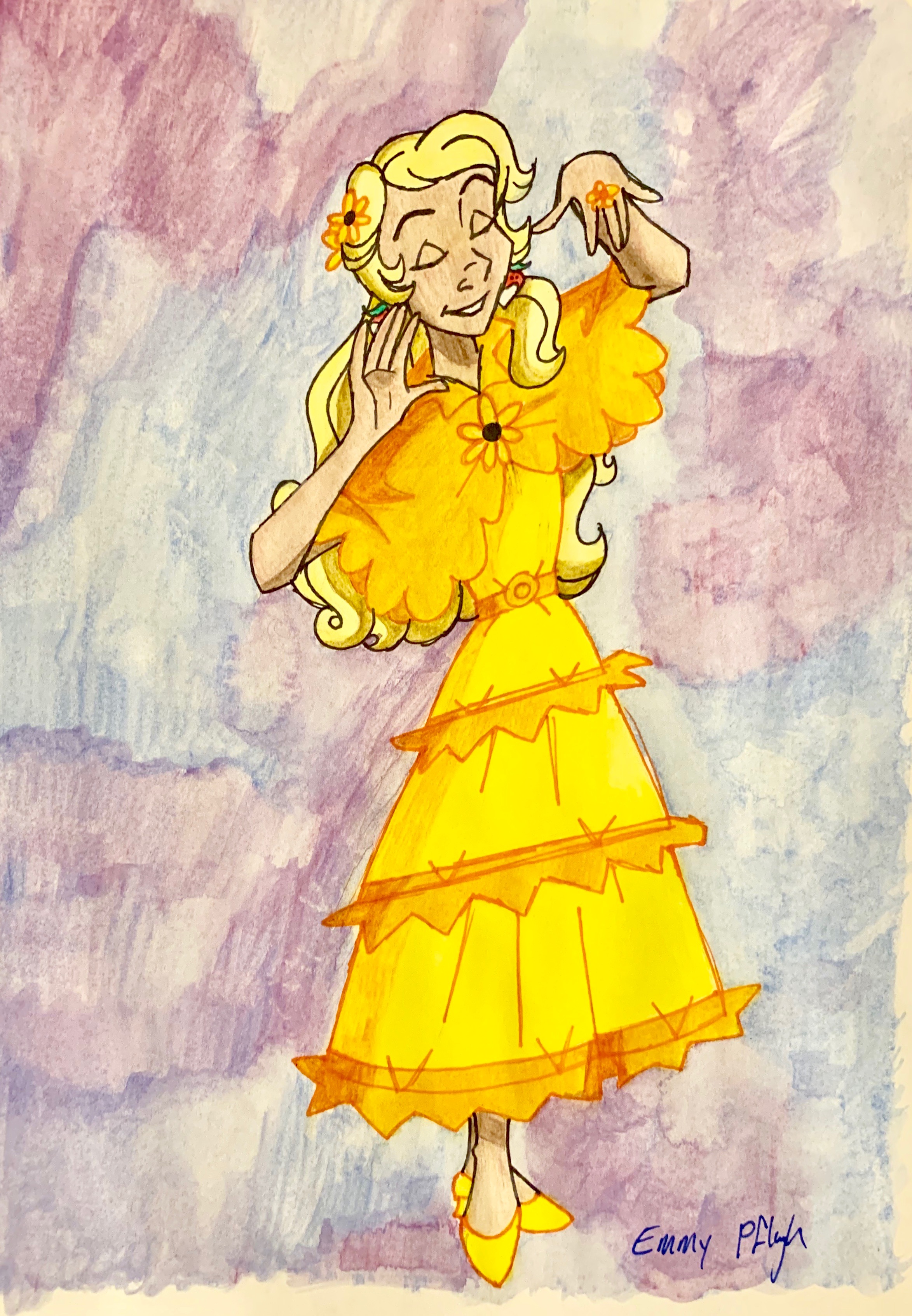 Luna Dancing - The Deathly Hallows watercolor