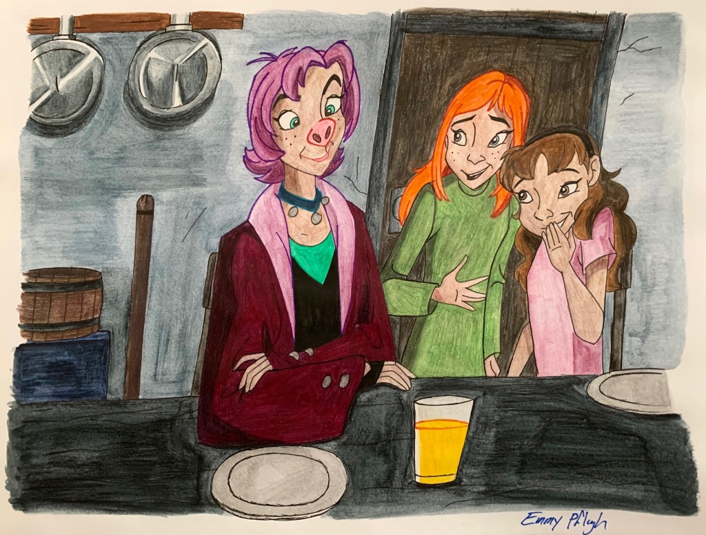 Watercolor of the Month 59: Tonks Morphing a Pig Snout (“The Order of the Phoenix”) 🐽
