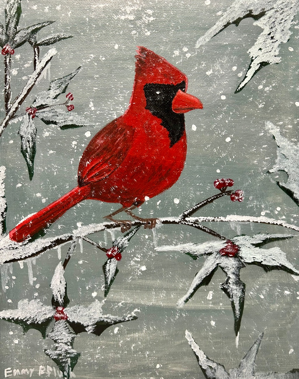 Cardinal on the Holly 🐦❄