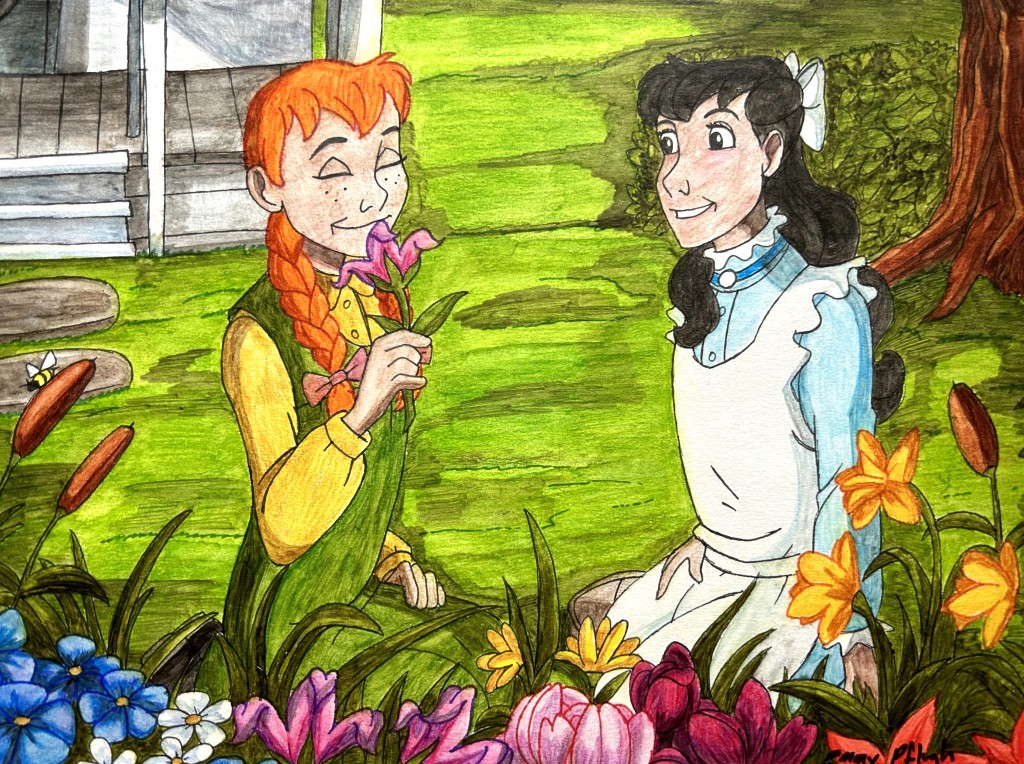 Anne and Diana at the Barry Garden (“Anne of Green Gables”) 👒🌺